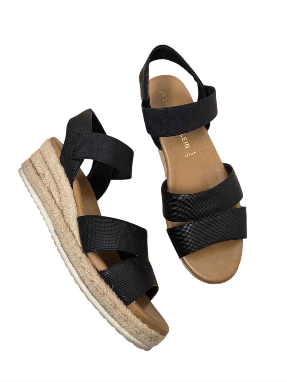 Anne Klein Charlie Espadrille Wedge Sandals, EUC